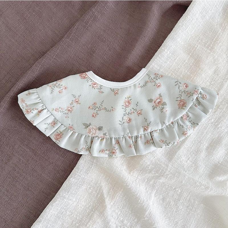 Ins Spring And Summer New Baby Gauze Large Lace Swallow Scarf Princess Palace Style Increased 360 Bib Baby Bib