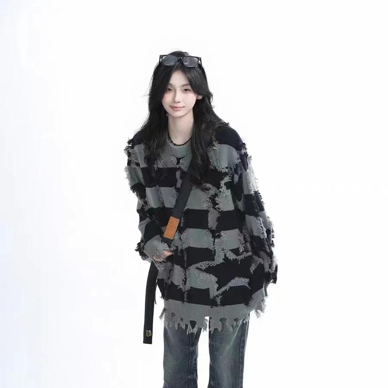 2024 Осень и зима Новый кардиган свитер ретро повседневный ленивый стиль вязаный свитер мужской однотонный пиджак M серый 3164₽