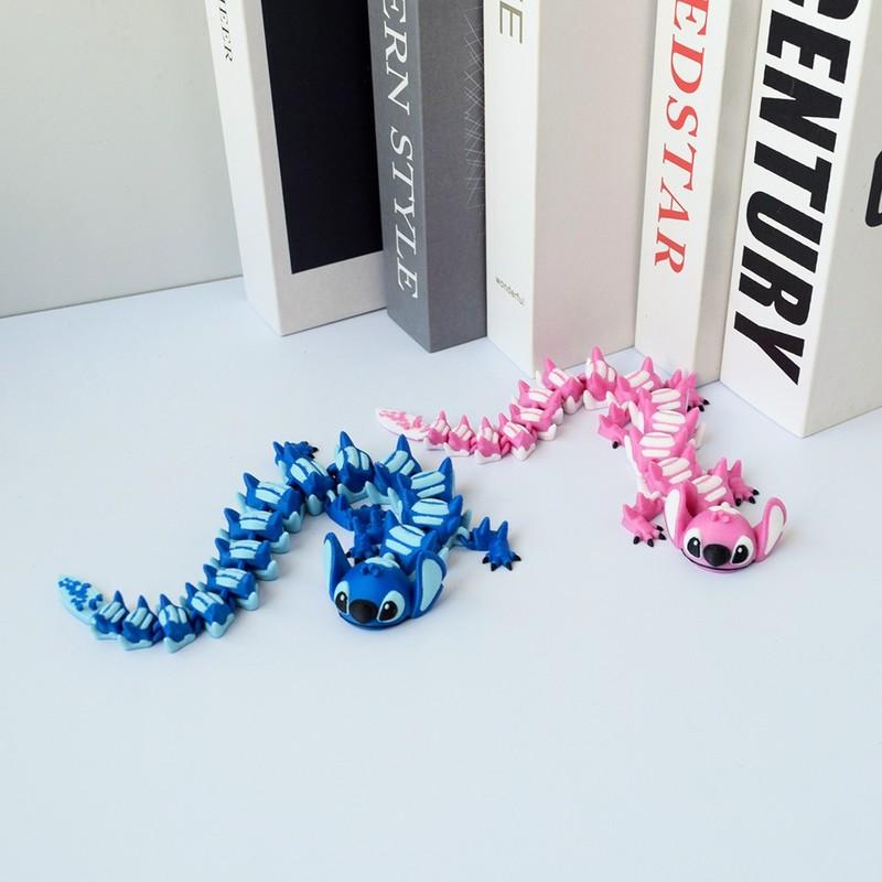 3D Printing Sti Tch Dragon Toy Cute Little Shilong Desktop Ornament Creative Gift Figure Simulation Children'S Toys Gifts