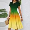 Damen Casual Mode Gürtel Kleid mit floralem Druck, kurzen Ärmeln und Rundhalsausschnitt
