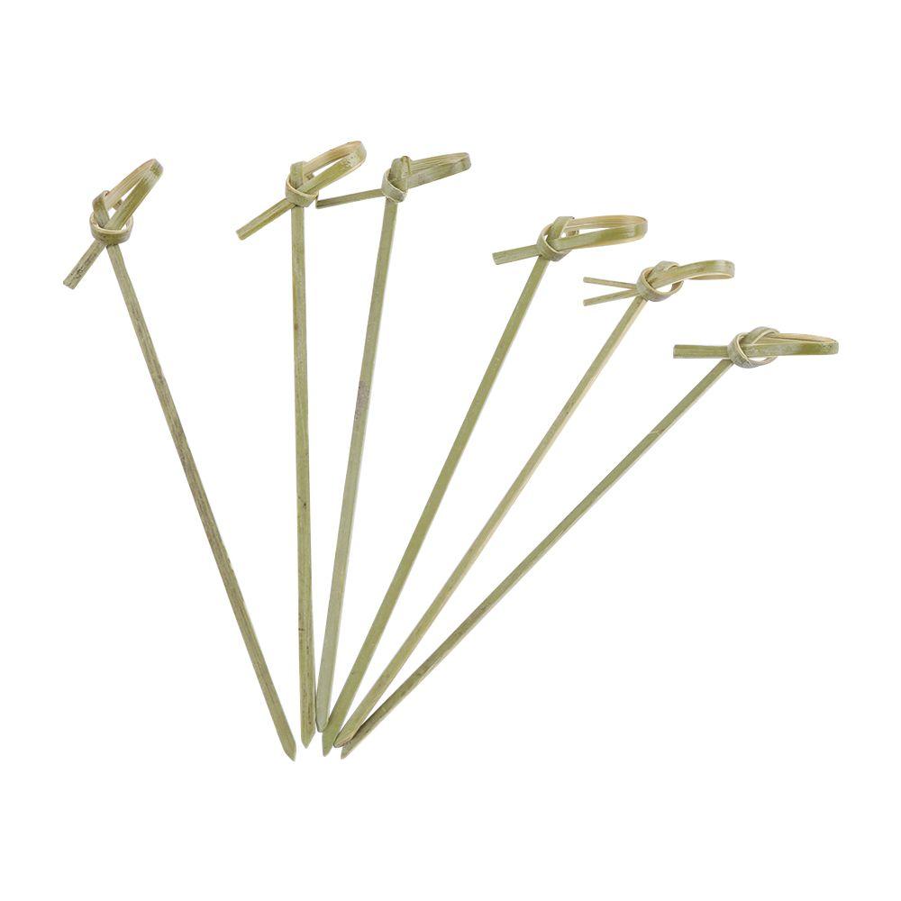100pcs Household Kitchen & Bar Bar Tool Cocktail Picks Bamboo Knot Skewers Fruit Forks Stick