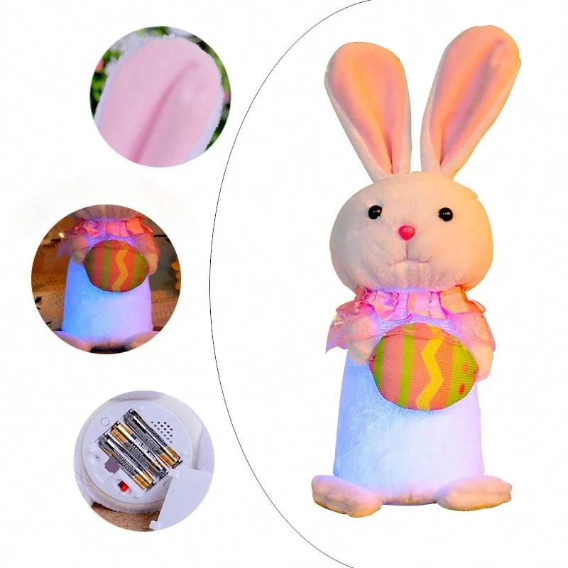 1-3PCS Comprehensive Gift Easter Glowing Bunny Doll Small Rabbit Ornament New Year Home Decoration Festive Holiday Display