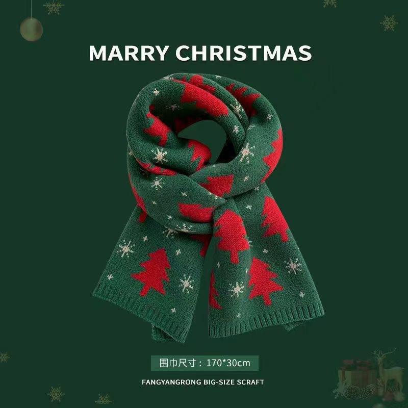 New red Christmas gift imitation cashmere scarf women's winter shawl trendy versatile scarf fashionable versatile