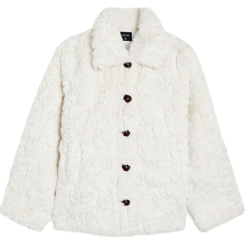 Neuer Kunstpelzmantel Damen Winter Kaninchenfell Plüsch Lammwolle Verdickt Locker Fellig Kurzes Oberteil