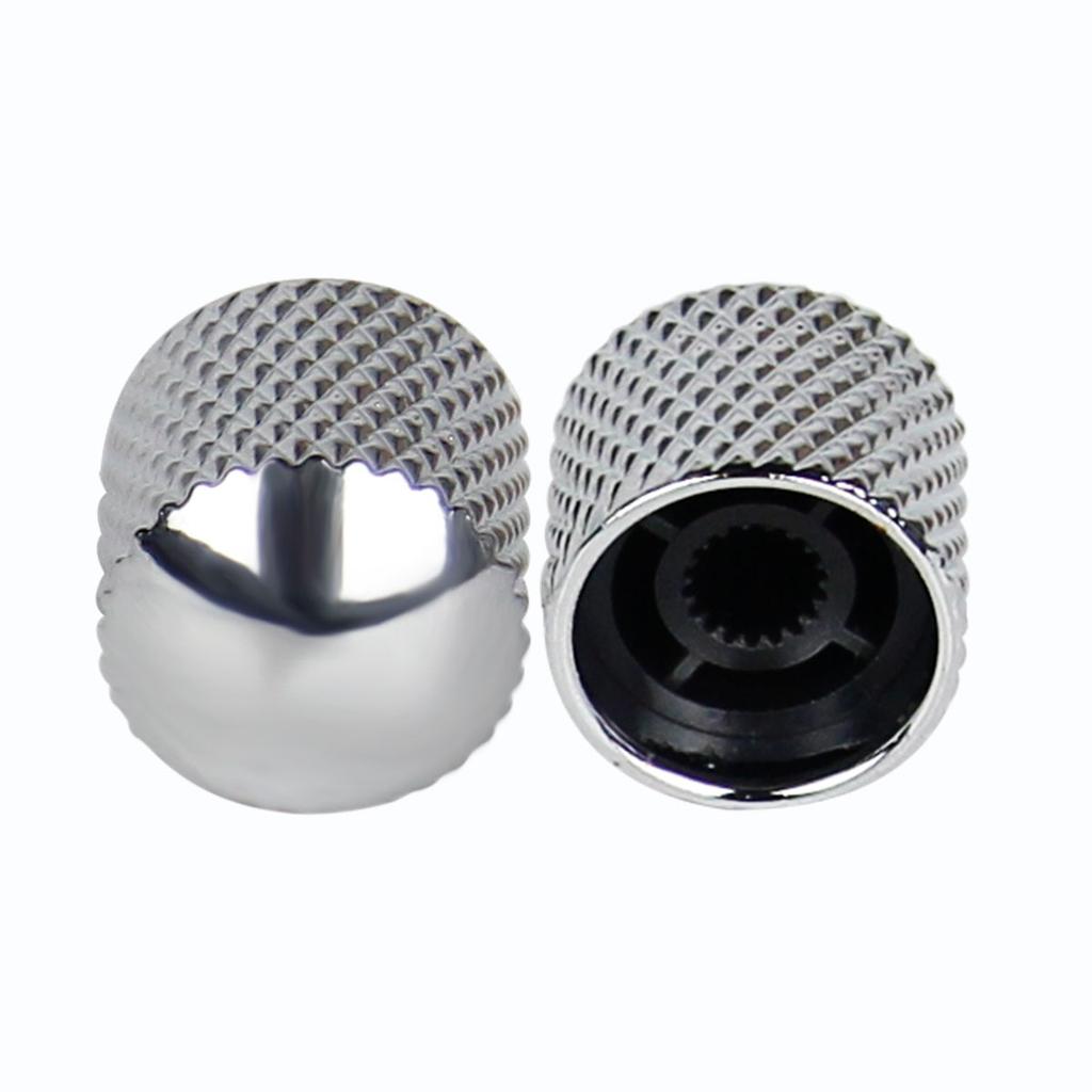 NEW 2pcs Dome Metal Bass Knobs Electric Guitar Speed Control Potentiometer Knobs Black / Chrome /Gold Available