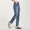 Women's Petite High-Waist Straight-Leg Washed Denim Jeans