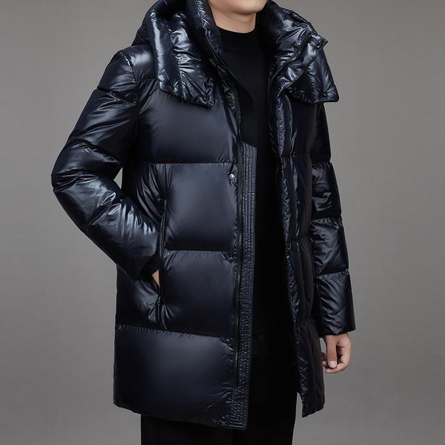 

Новое поступление, зимняя куртка, 90% белые куртки на утином пуху, мужские куртки со съемной шапкой, мужские модные утолщенные теплые парки, плащ XXXXL