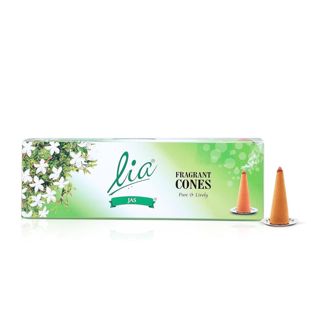 Cycle Pure Lia Jas Fragrant Dry Dhoop Cones  192 with Free Holder for Puja Meditation & Rituals Pack of 3 (64 Cones/Pack)