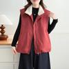 Plus Size F7 Women's Autumn/Winter Thickened Vest Cardigan - Korean Style Solid Color 2519.