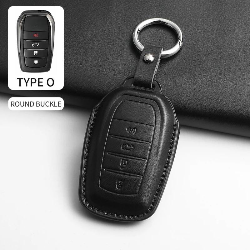 

Pu Car Remote Key Case Cover For Toyota Fortuner Chr Hilux Camry Land Cruiser 200 Rav4 Highland Corolla Crown Keychain Holder