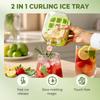 Ice Cube Bottle, 2 in 1 Press Ice Cube Mold Water Bottle with Lid and Bin, Ice Bottle Cup, Easy Press to Release Ice Cube Tray