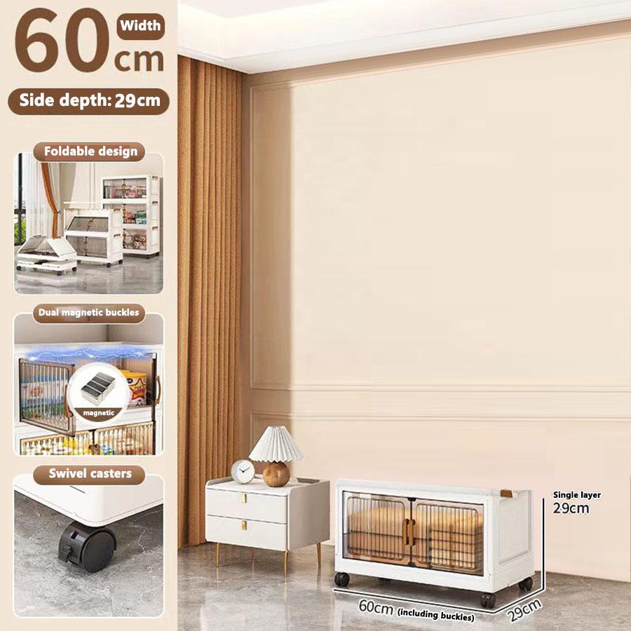 50/60/70/80CM Foldable Sundries Cabinet Dustproof Storage Wardrobe Home Organization Solution