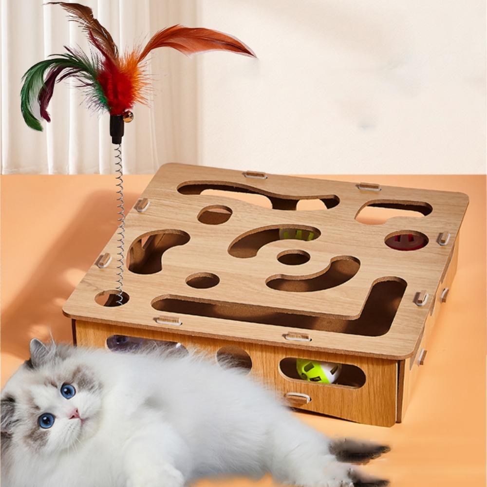 

With 2 Balls Cat Maze Toys Unique Cat Track Toy Safe Interactive Cat Toy Interactive Game Style 2