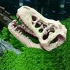 Reptile Dinosaur Skull Statue Ornament Hide Cave Shelter House For Aquarium Fish Tank Landscape Decor