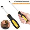 Extended Screwdriver with Ergonomic Handle High Hardness Multipurpose Slotted Cross Flat Head Magnetic Screwdriver Tool