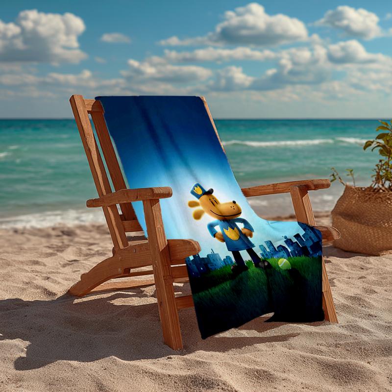 Dog Man Fashion Beach Towel: Ideal for Summer Adventures Soft, absorbent and quick drying suitable for swimming and bathing