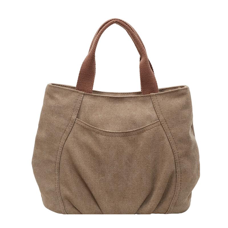 Handbag, Casual Bag, Women's Commuter Canvas Bag, Hand-held Bag, Small Square Bag