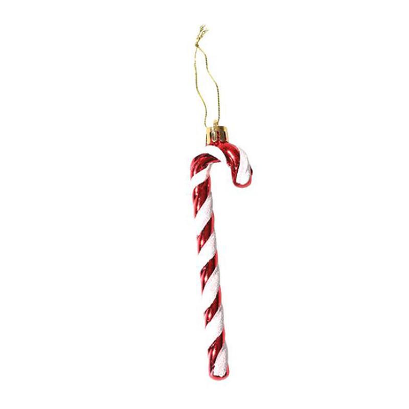 6pcs/box Christmas Cane Ornaments Painted Crutch Xmas Tree Hanging Pendant Festival Decoration Gift  Children Toys Candy Canes