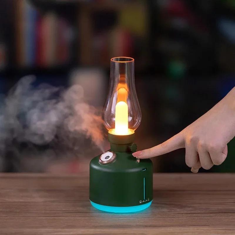 Xiaomi New Candlelight Retro Lamp Air Humidifier Wireless Aroma Diffuser Rechargeable Essential Oil 7 Color Lights Cool Mist for Home