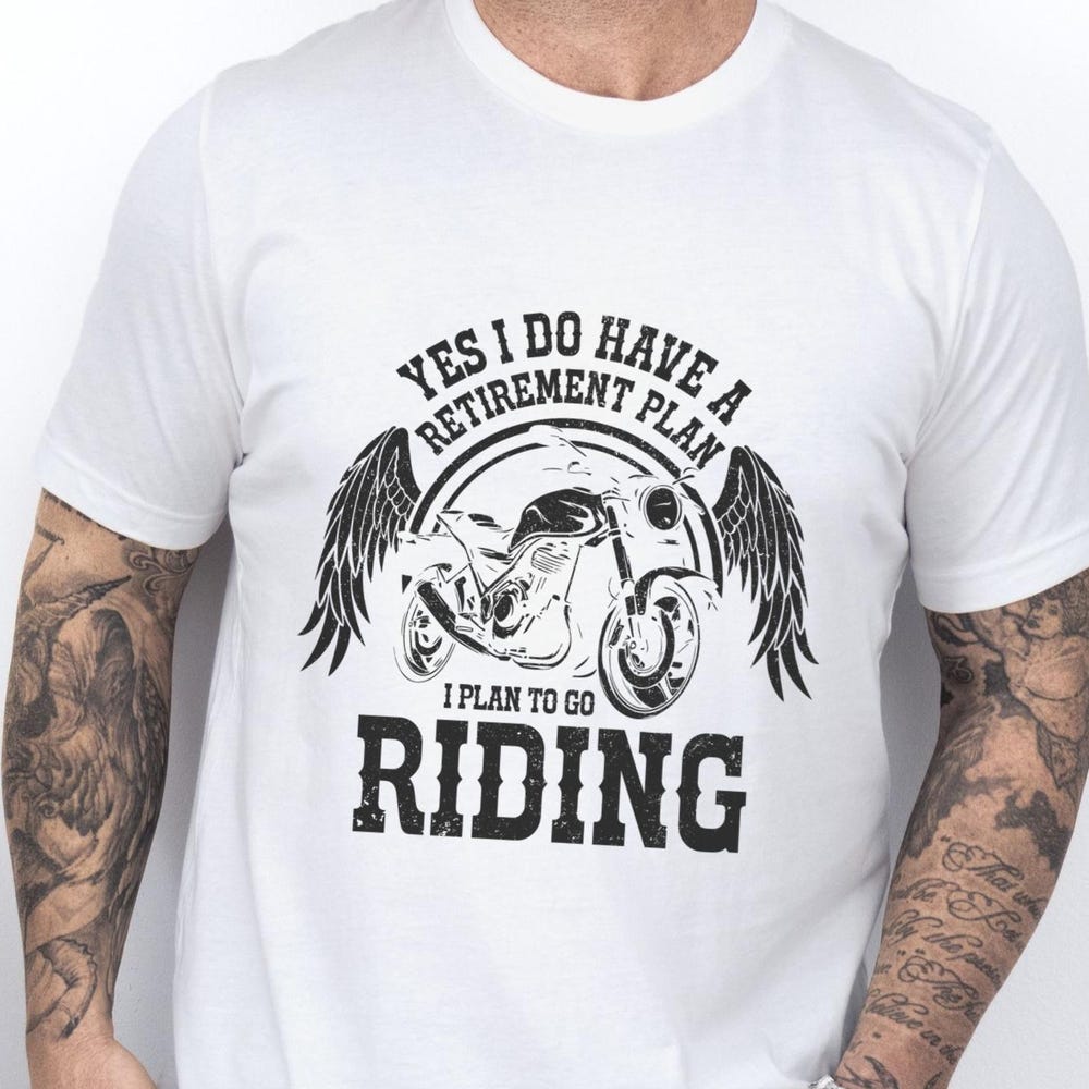 Biker Retirement Plan Shirt Funny Motorcycle Tshirt Vintage Retired Biker Men Women Retirement Gift Idea T-Shirt XS