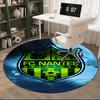 1PC round rug Fc Nan-tes Crest Design Printed Round Area Rug ,Rug For Home Office, Round Chair Rug, Decorative Carpet Fan gifts Christmas gift