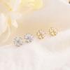 S925 Silver Zircon Five Petal Flower Stud Earrings For Women Minimalist Fresh Forest Small Versatile Elegant Jewelry