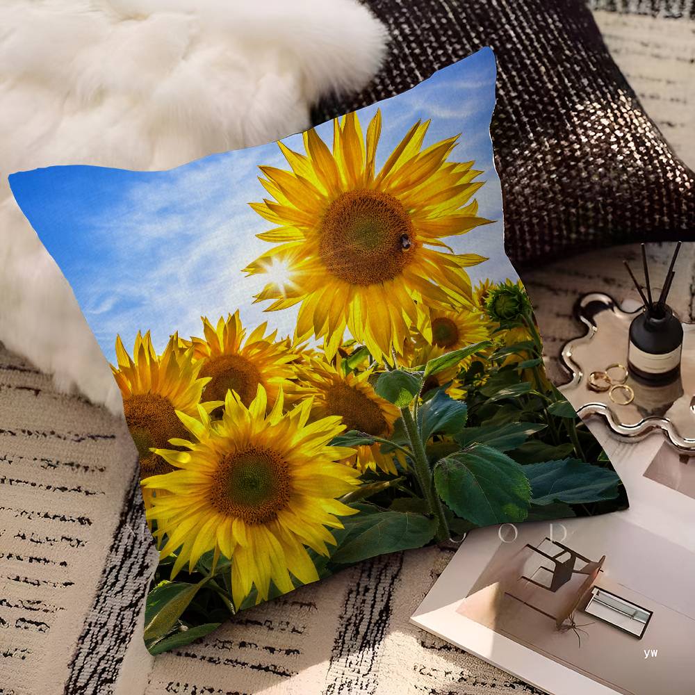 Sunflower Cushion Cover Pillow Cover Decor Pillowcase Printed Cushion Case For Couch
