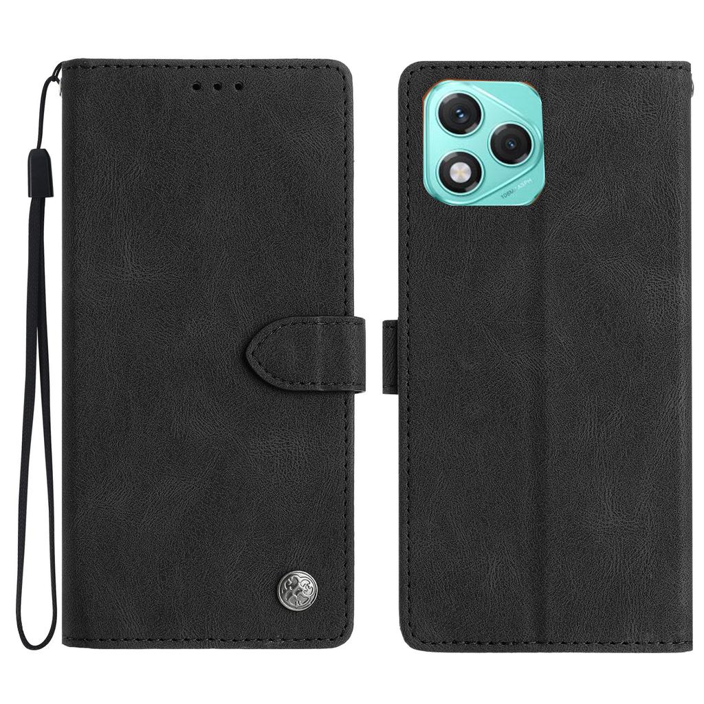 For Honor 400 Lite 5G Leather Case Solid Color Phone Wallet Cover