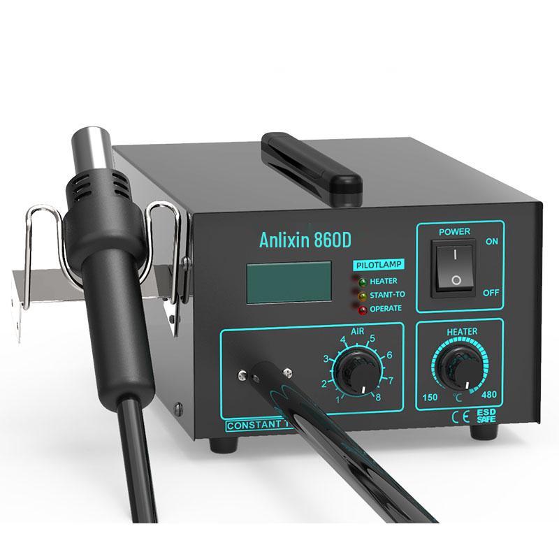 Anli Xin 862D Dual Display Hot Air Gun & Soldering Iron Set, Temperature-Controlled Desoldering Station