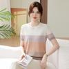 2026 Summer Fashion Ice Silk Blouse for Moms: Stylish Short-Sleeved T-Shirt for Middle-Aged and Elderly Women