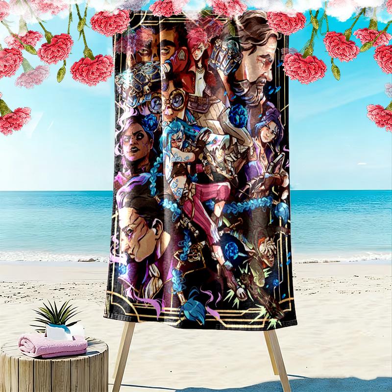 Fantasy Warriors Unite beach towel beach Beach towel for vacation photos seaside Outdoor pool towel Absorbent bath towel Fashion Comfort