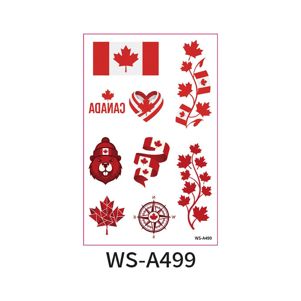 World Cup Argentina Belgium Fans Flag Face Sticker Waterproof Competition Game Tattoo Sticker