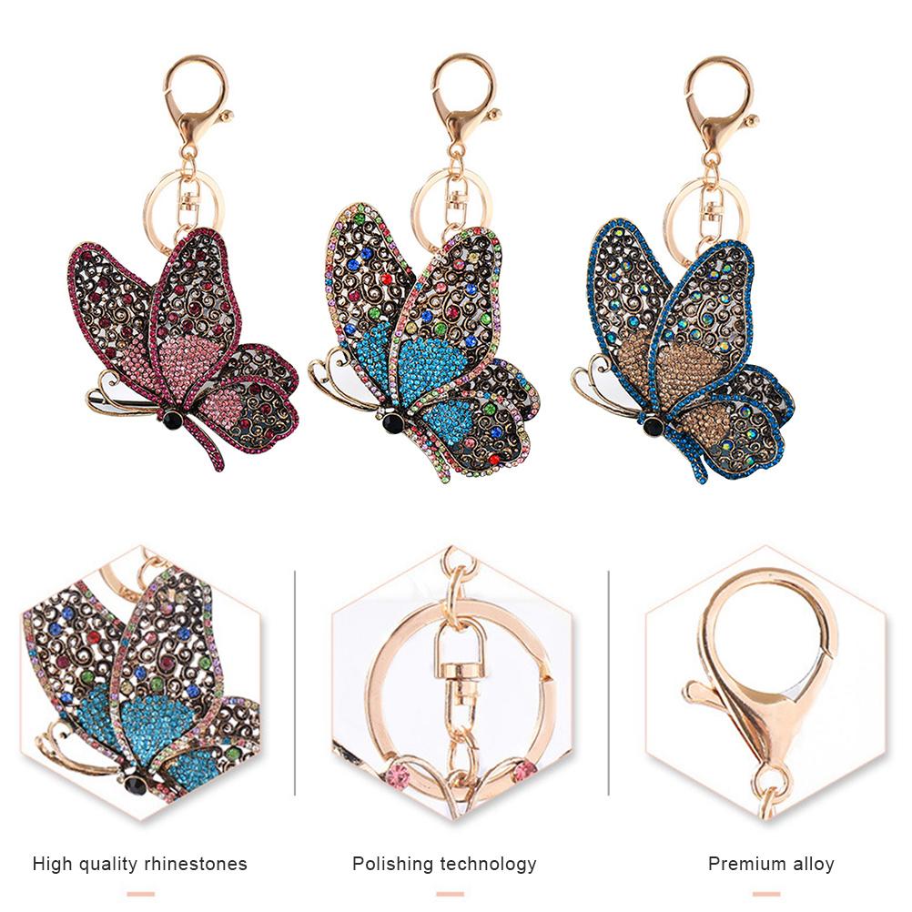 DIY Butterfly Rhinestone Painting Keychain Rhinestone Painting Special Shaped Butterfly Keychain Christmas Gifts for