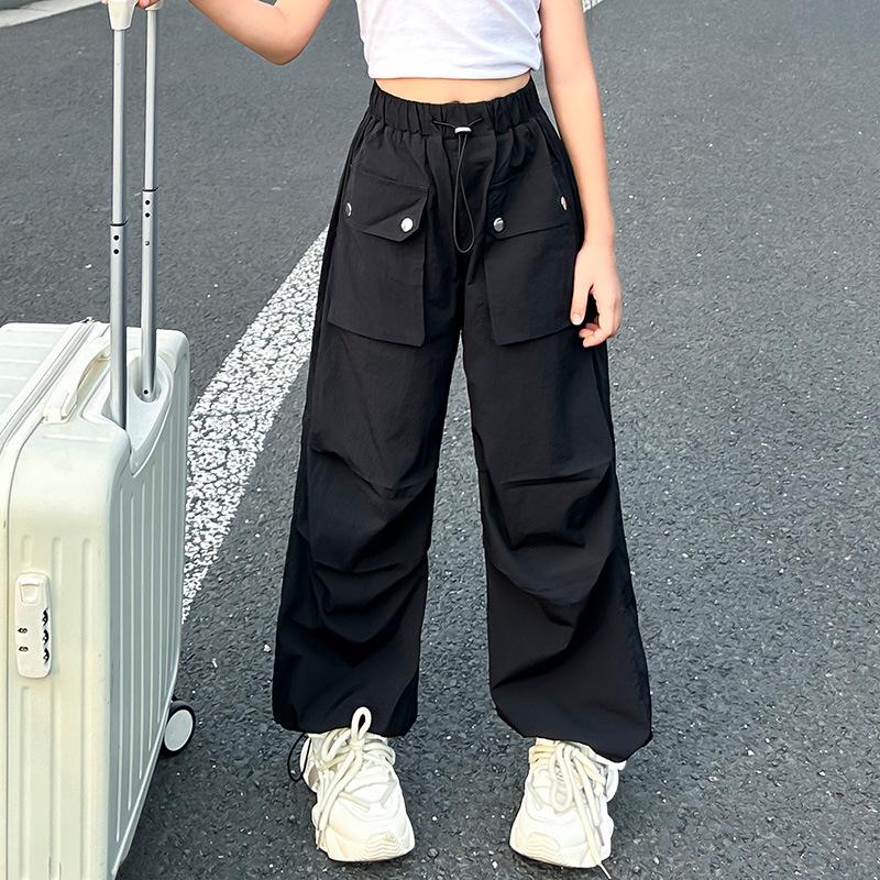 Girls  Summer Workwear Pants Lightweight Mosquito Proof Wide-Leg Cargo Pants - Summer Collection for Kids 120cm
