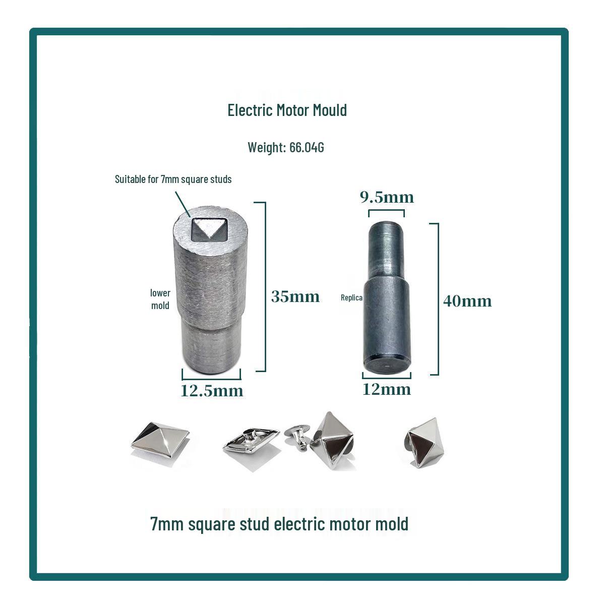 Four-Sided Pyramid Motorcycle Rivet Mold with Square Studs