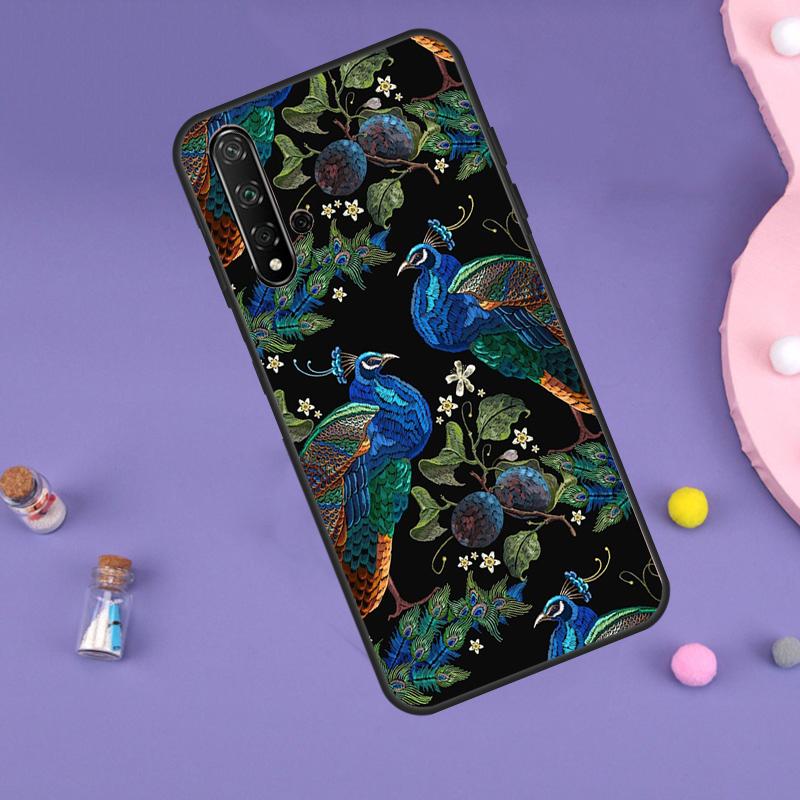 Vogel Pfauenfeder Hülle Für Huawei P30 P20 P40 Lite Nova 5T 11i 8i 3i 9 10 SE 11 Pro Y90 Y70 Y61 Y60 Y91 Hülle
