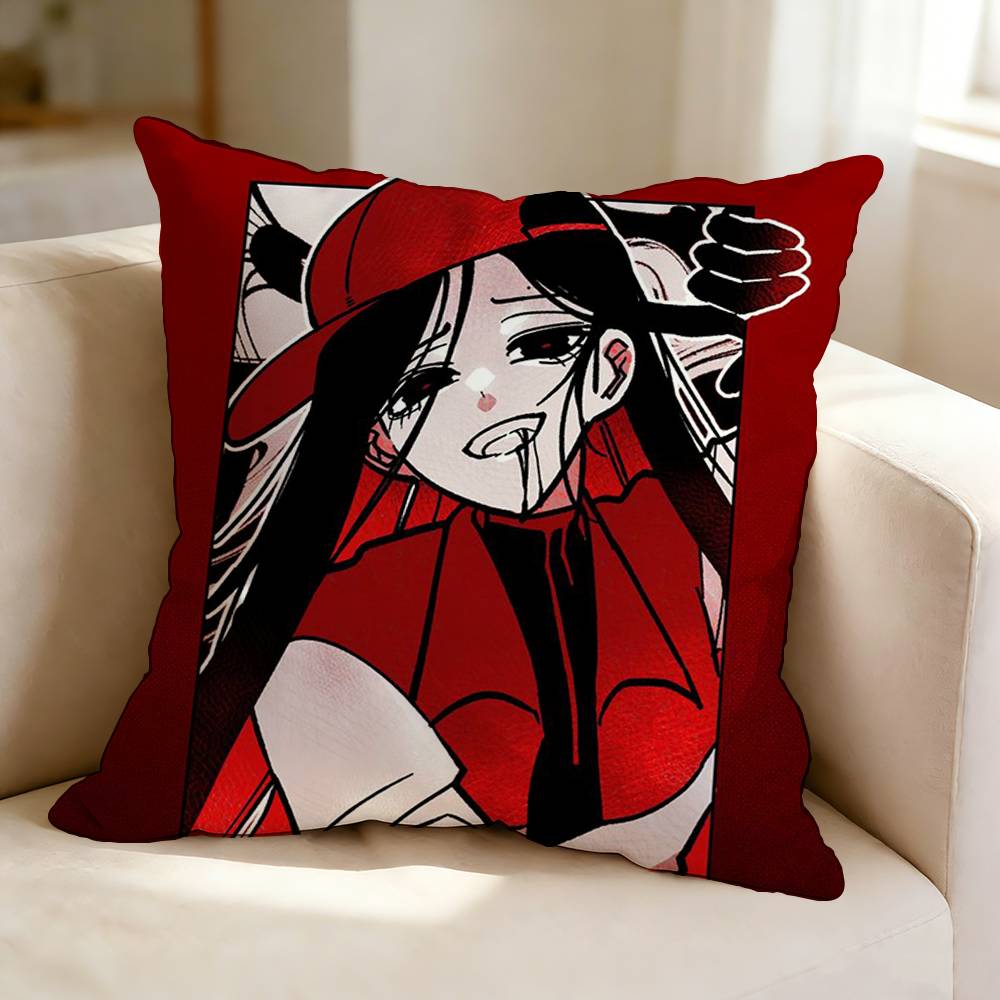 Horror Game MMeat Girl YYi Xi Singer  Pillow Case Square DoubleSided Sofa Cushion Cover Bedroom Bedside Pillow