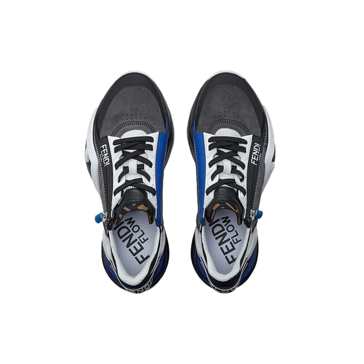 FENDI Flow Low top Casual Shoes Men's Gray Black White 7E1392TC0F1EDI
