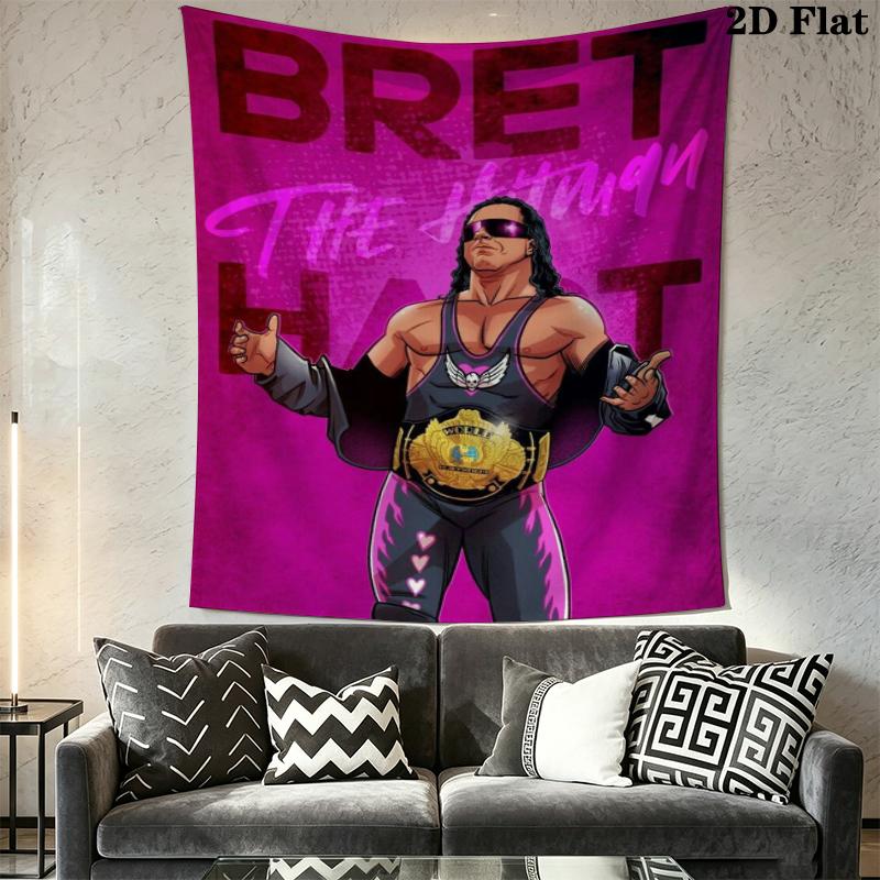 Bret Hart cool Wall Tapestry Aesthetic Wall Hanging Printed Fabric Blanket Decorative Tapestries for Bedroom Living Room Home Decor