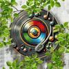 Vintage Vinyl Record Metal Wall Sign, Round Retro Poster for Door Home Interior Holiday Decoration