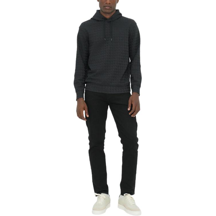 Emporio Armani Asv Lyocell-blend Jacquard Jersey Hooded Sweatshirt with Repeated Eagle Motif EM003424-AF13700-FC230