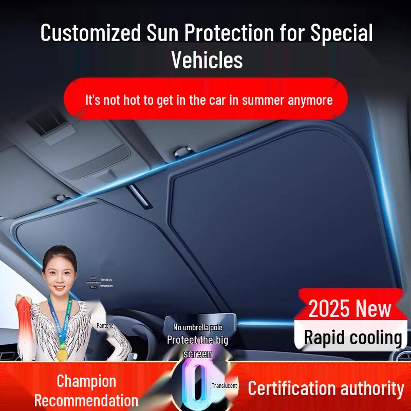 Geely Car Sunshade: Heat-Insulation Windshield Curtain for 25 Models, including Xingyue L, Xingyuan, Xingrui, Emgrand, Boyue L, and Panda MINI.