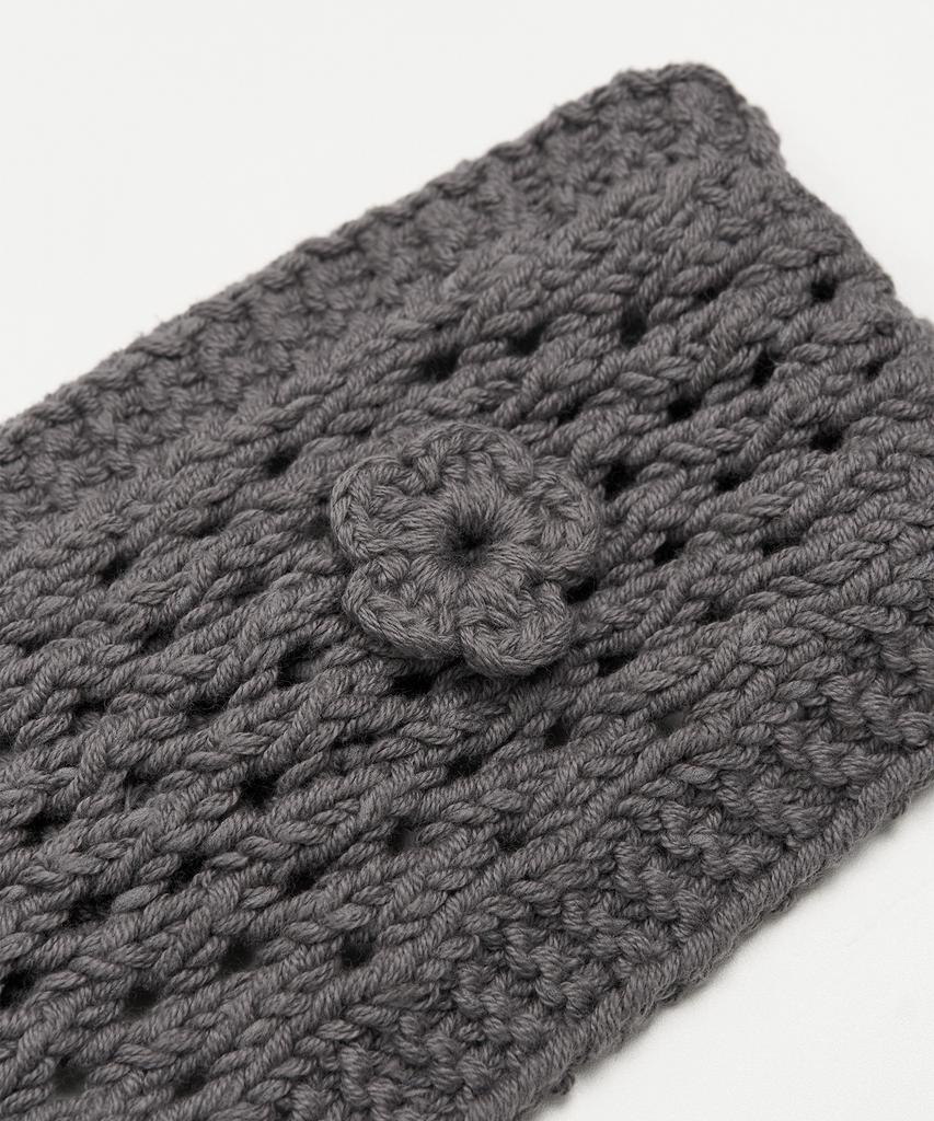 TOFFEE WOMEN W Crochet Knit Hair Band (Grey)