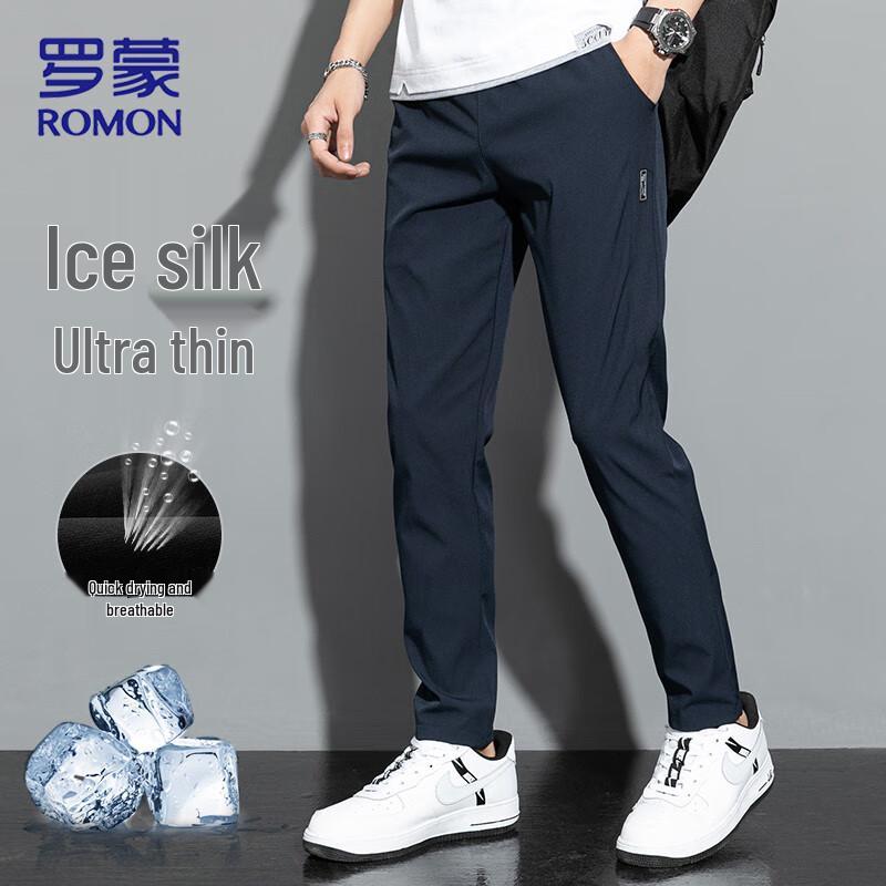 

ROMON Men s Breathable Straight-Leg Casual Business Pants 4XL