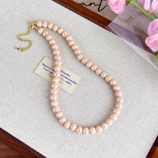 Colorful Beaded Choker Pearlescent Round Bead Necklace Boho Beaded Necklace Jewelry for Women Holiday Summer Beach Vacation