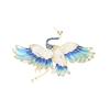 Chinese Style, High-end Blue Elegant Crane Brooch, Real Gold Plated Micro-zircon Animal Pin, Men's and Women's Accessories.
