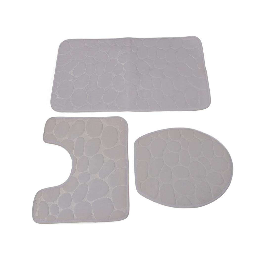 Conjunto de 3 Tapetes de Banheiro Forma U Tapete para Vaso Sanitário Tampa de Vaso Sanitário Tapete de Banho Absorvente de Água Antiderrapante Tapetes de Banho para Treinamento de Penico Crianças Adulto