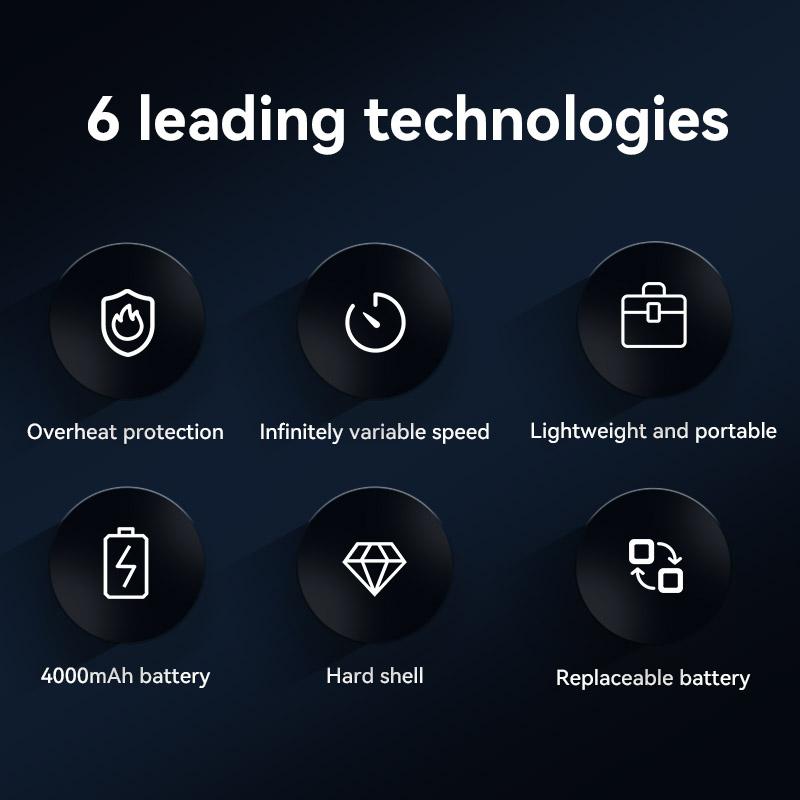 Booster Turbo Fan Blade Blower 45000RPM Infinitely Variable Speed 1200g Strong Thrust Longer Endurance Replaceable Battery High-Power Strong Wind