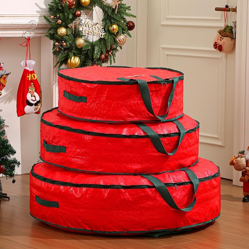 Reusable Christmas Decoration Storage Bag Tear Resistant Fabric With Clear View Panel For Seasonal Accessories