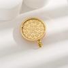 14K Gold Plated Brass Jewelry Floral Enamel Pearl Pendant Vintage Flower Round Charm for Women Fashion Accessory 